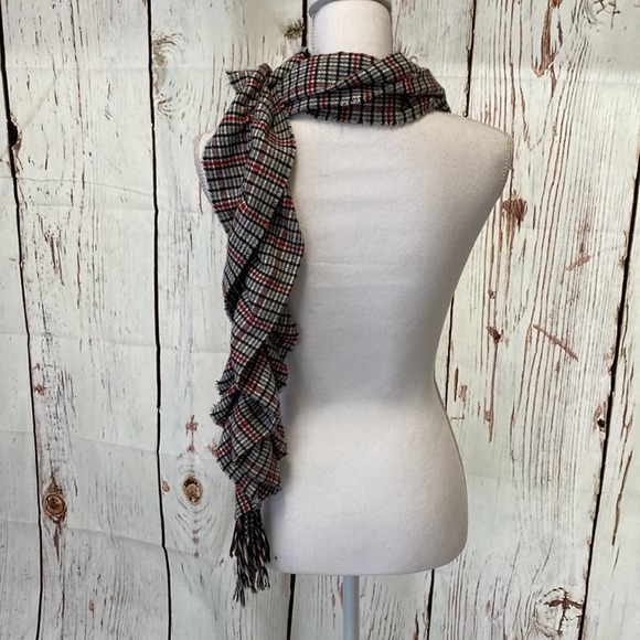 Gray, Black & Red Plaid Scarf - Picture 2 of 4